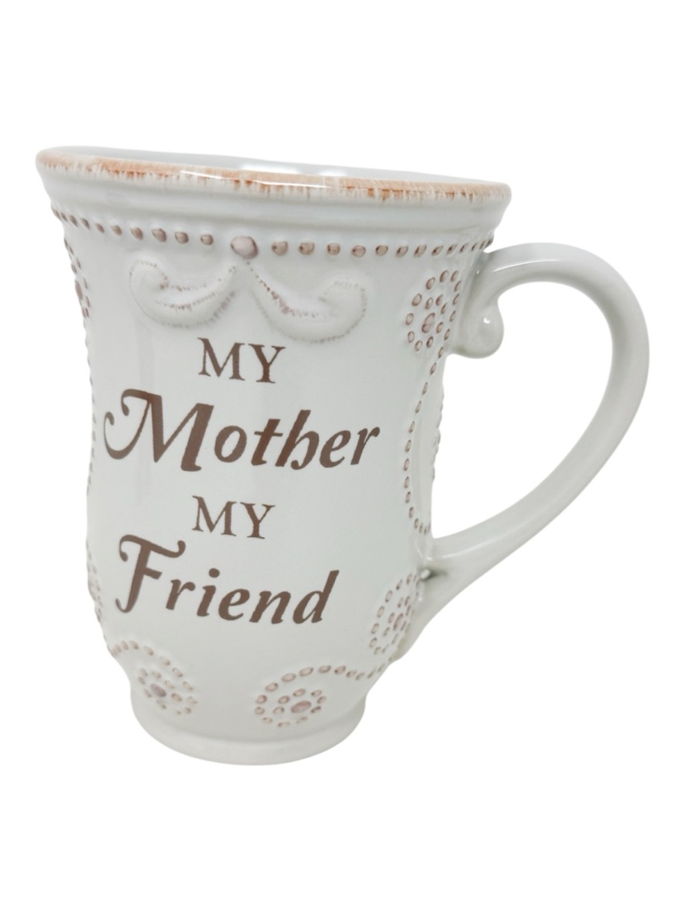 Lenox White Ceramic 'My Mother My Friend' Mug with Brown Lettering